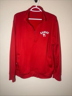 Champion Red Kansas Jayhawks Quarter-Zip Pullover